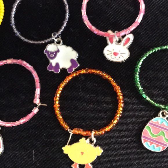 Set of 6 Easter wine charms - Picture 2 of 3